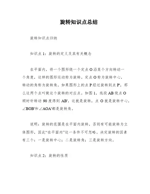 旋转知识点总结