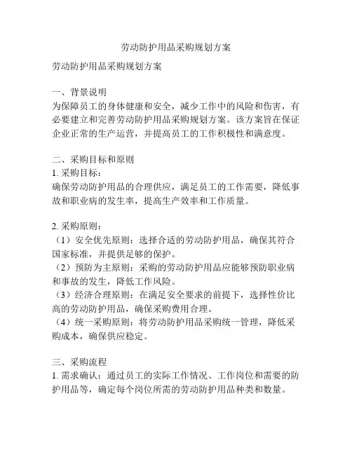 劳动防护用品采购规划方案