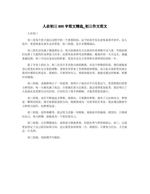 人在初三600字范文精选_初三作文范文