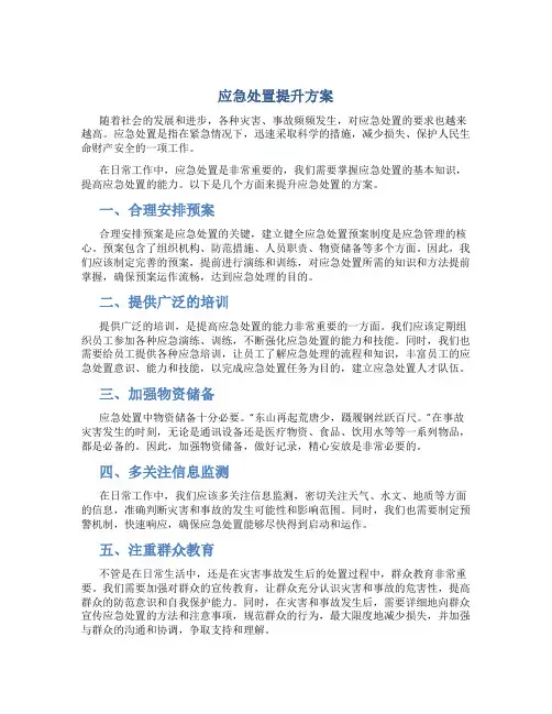 应急处置提升方案