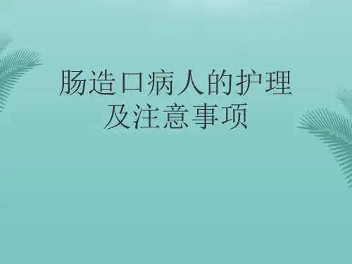 【推荐文档】肠造口病人的护理及注意事项PPT