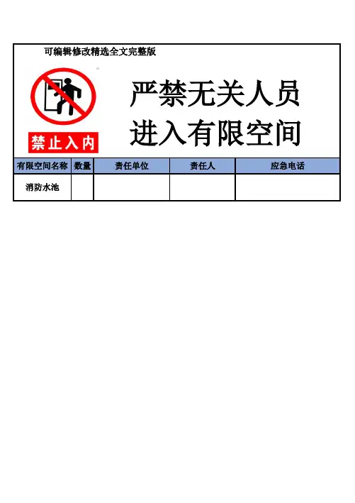 有限空间警示牌(修改版)精选全文完整版