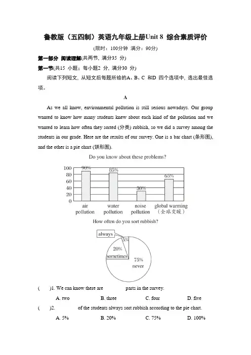 鲁教版(五四制)英语九年级上册Unit 8 综合素质评价