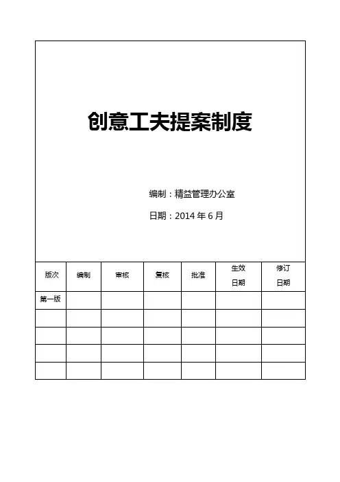 创意工夫提案制度