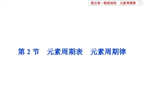 高考化学总复习 第5章 物质结构,元素周期律 第2节 元素周期表 元素周期律课件 新人教版