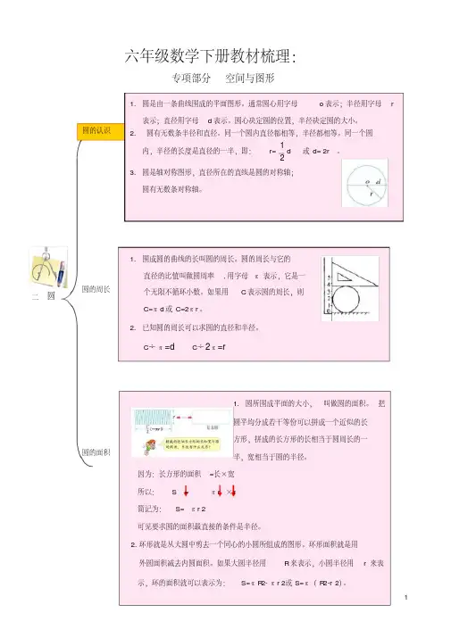 六年级数学上册教材梳理：空间与图形西师大版