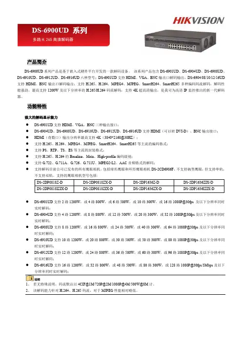 海康DS解码器说明