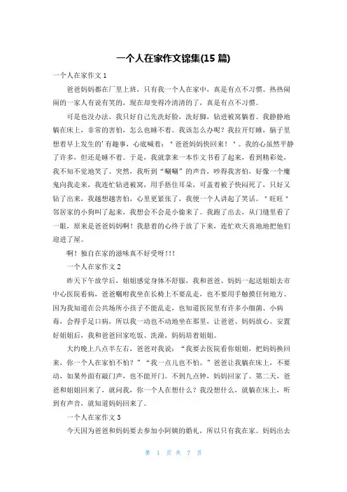 一个人在家作文锦集(15篇)