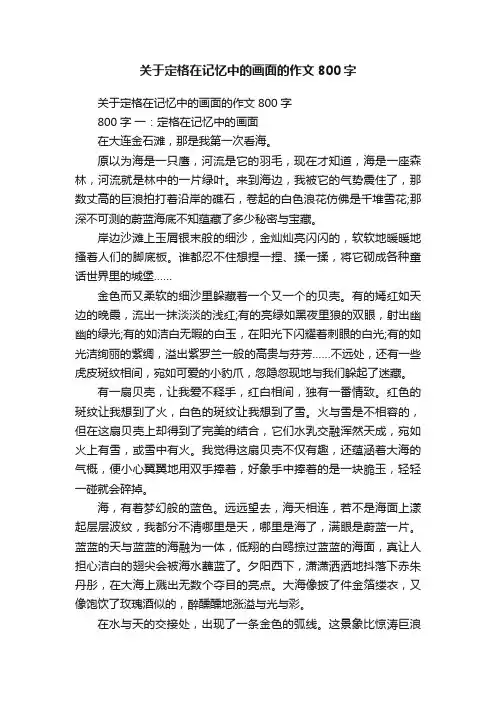 关于定格在记忆中的画面的作文800字