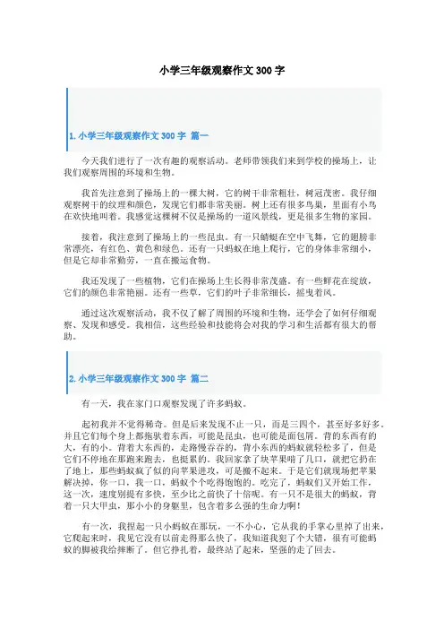 小学三年级观察作文300字