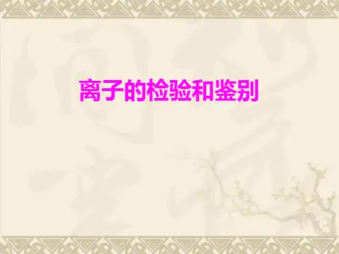 离子的检验与鉴别