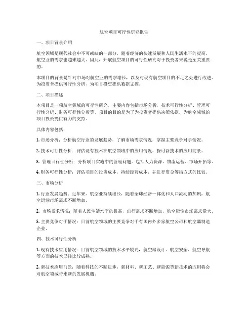 航空项目可行性研究报告