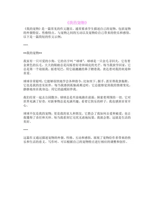 《我的宠物》