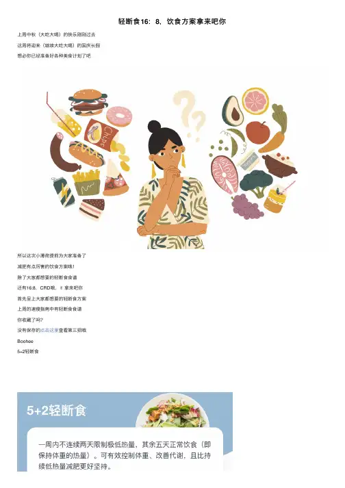轻断食16：8，饮食方案拿来吧你