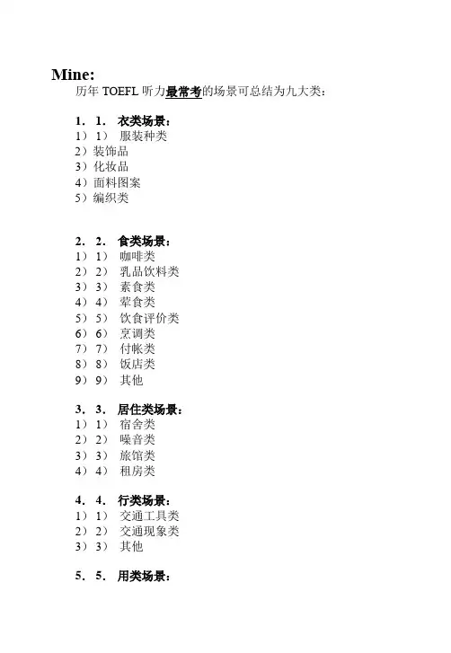 常考词汇分类总结-听力