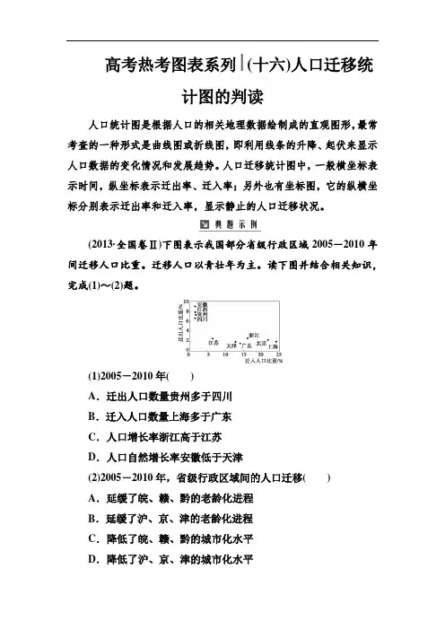 2019高考热考图表系列 (16)人口迁移统计图的判读 Word版含解析