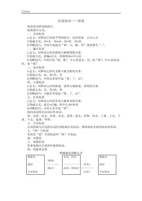 汉语知识—短语