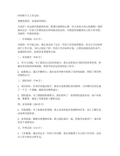 以时间轴写个人工作总结