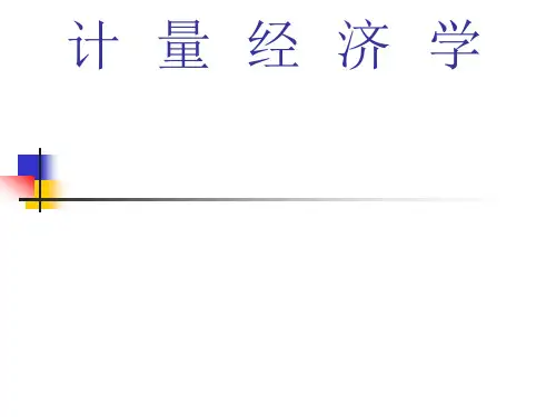计量经济学：第1章 总论