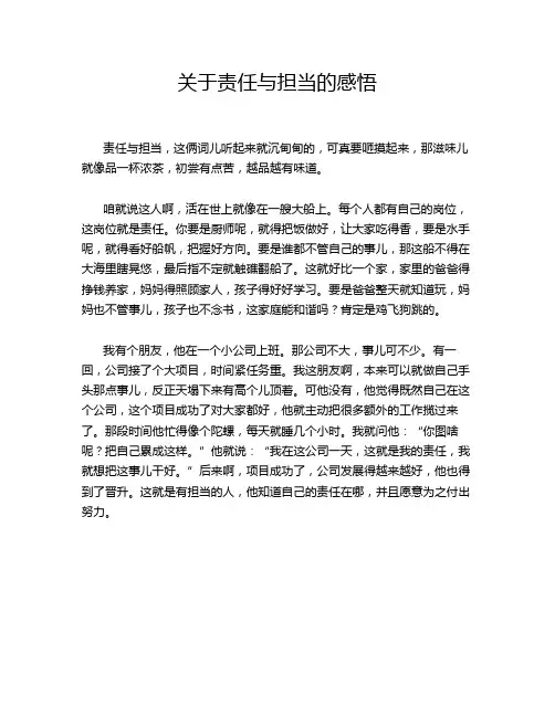 关于责任与担当的感悟