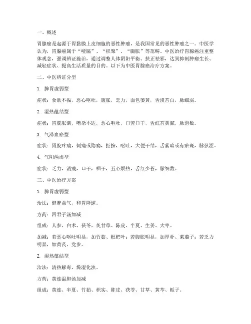 中医胃腺癌的治疗方案