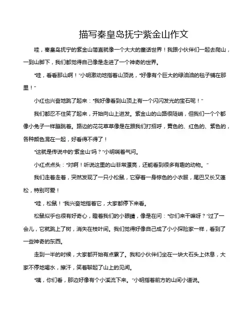 描写秦皇岛抚宁紫金山作文