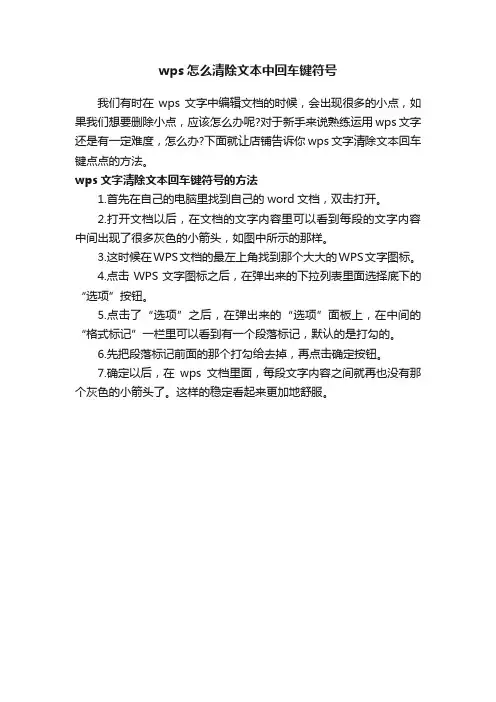 wps怎么清除文本中回车键符号