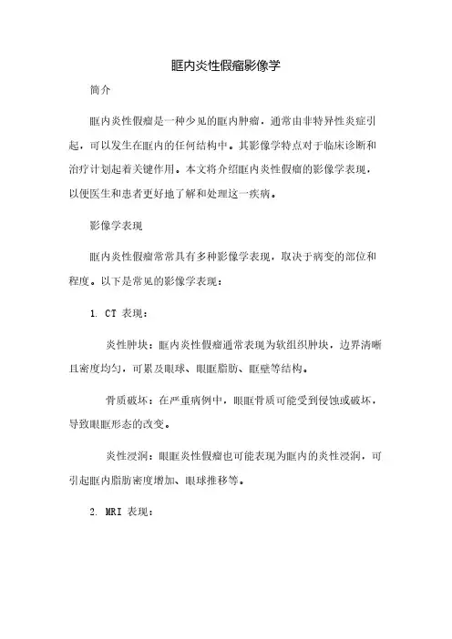 眶内炎性假瘤影像学