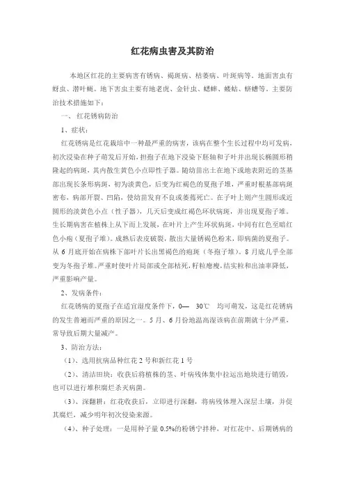 红花病虫害及其防治