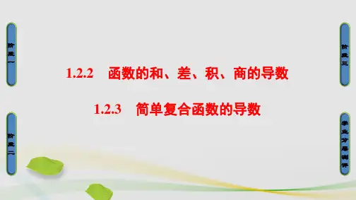 高中数学第一章导数及其应用1.2.2函数的和、差、积、商的导数1.2.3简单复合函数的导数课件苏教版选修2-2