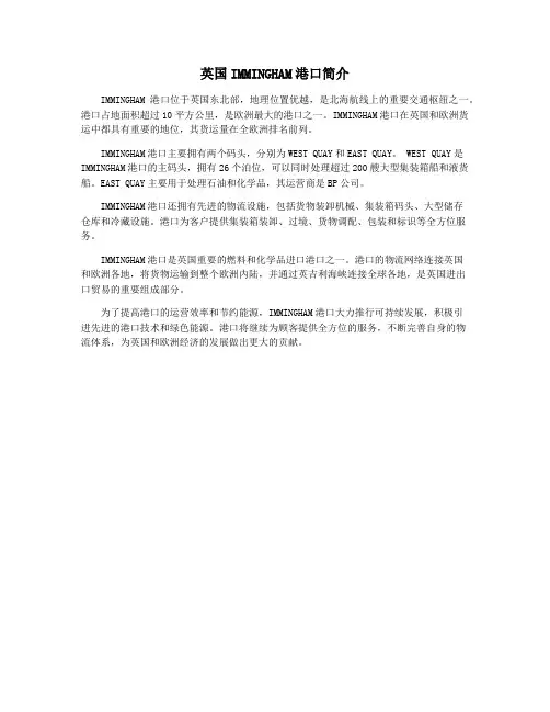 英国IMMINGHAM港口简介