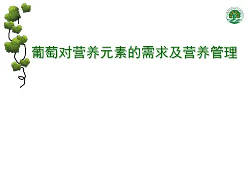 葡萄对营养元素的需求及营养管理