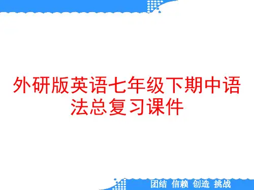 外研版英语七年级下期中语法总复习课件