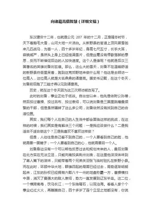 向诸葛亮借智慧（详细文稿）