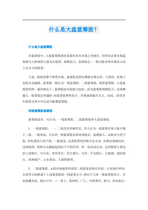 什么是大盘蓝筹股？