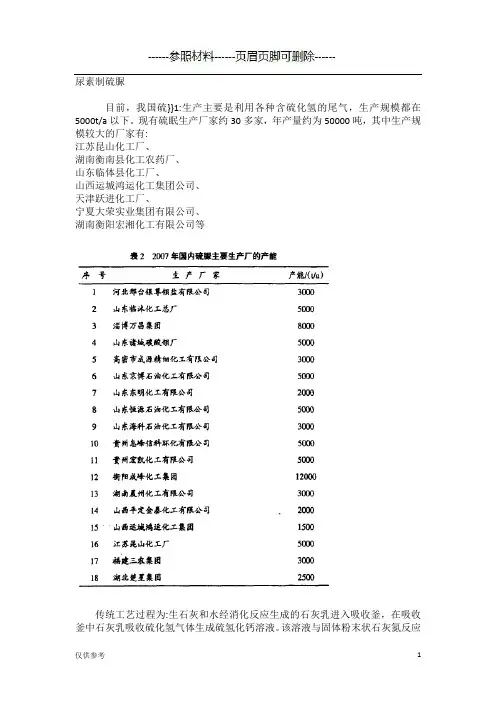 尿素制硫脲【医学模板】