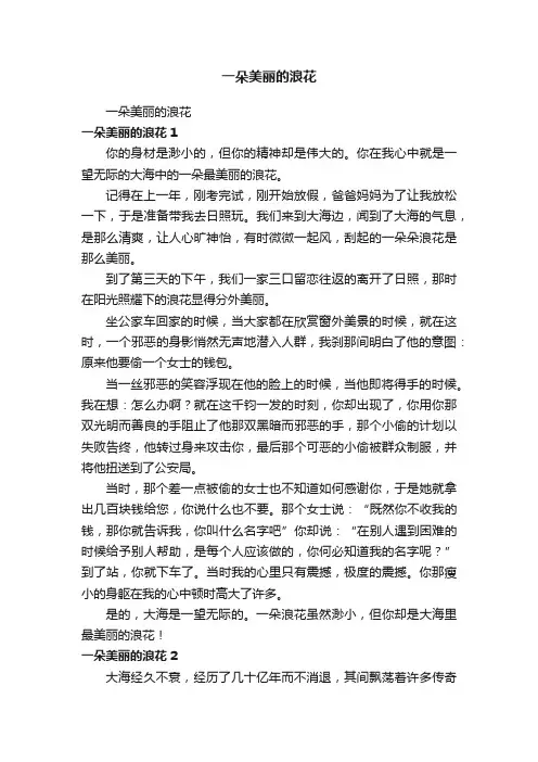 一朵美丽的浪花