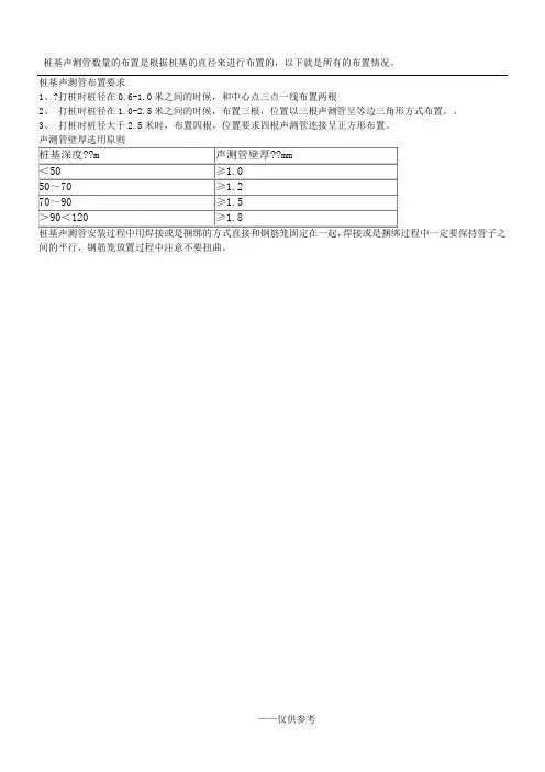 桩基声测管布置图及布置要求