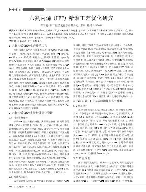 六氟丙烯(HFP)精馏工艺优化研究