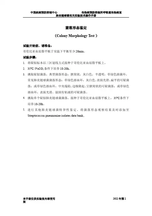 肺炎链球菌检测-菌落形态鉴定 Colony Morphology Test