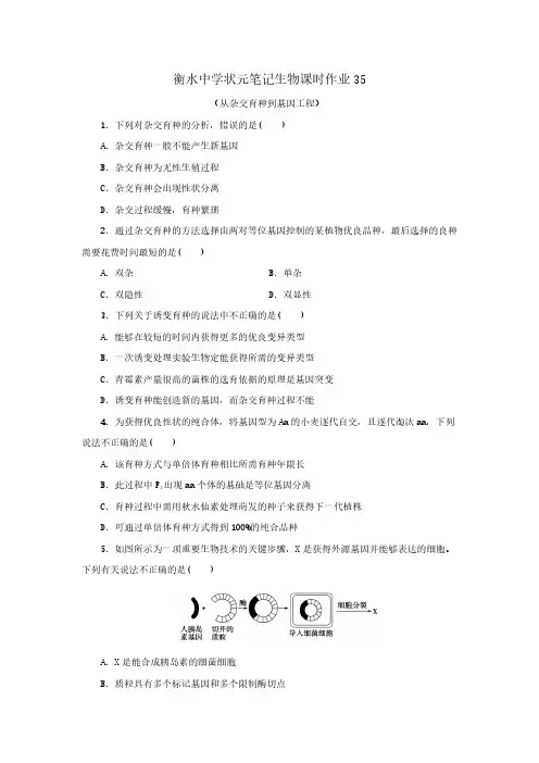 衡水中学状元笔记生物课时作业35