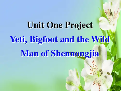 牛津译林版高中英语必修2Unit1 Tales of the unexplainedproject课件必修二译林牛津版课件ppt