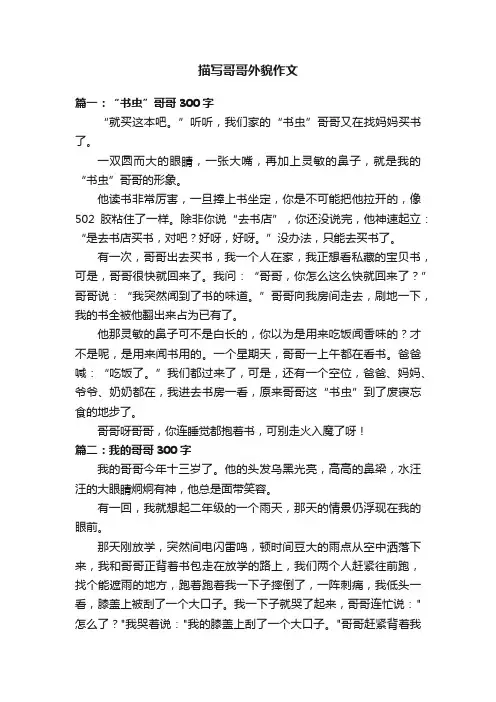 描写哥哥外貌作文5篇