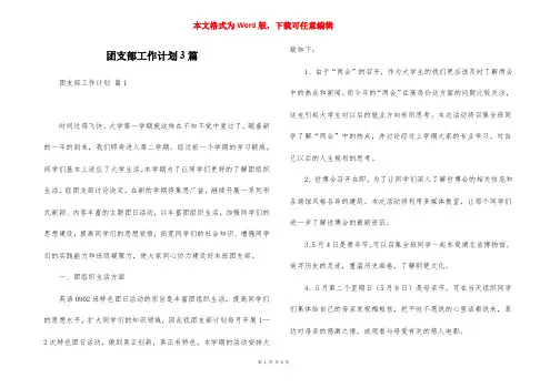 团支部工作计划3篇_5