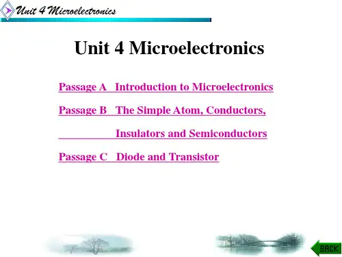电子信息类专业英语(西电第二版)Unit 4 Microel