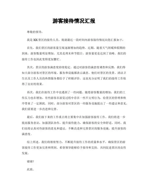 游客接待情况汇报