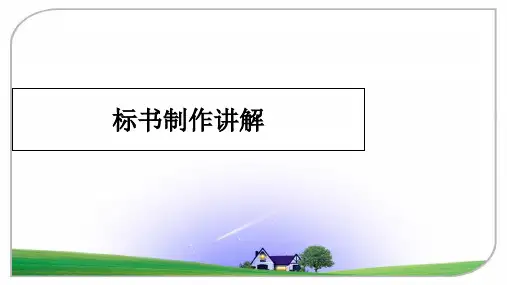 最新标书制作讲解教学讲义ppt