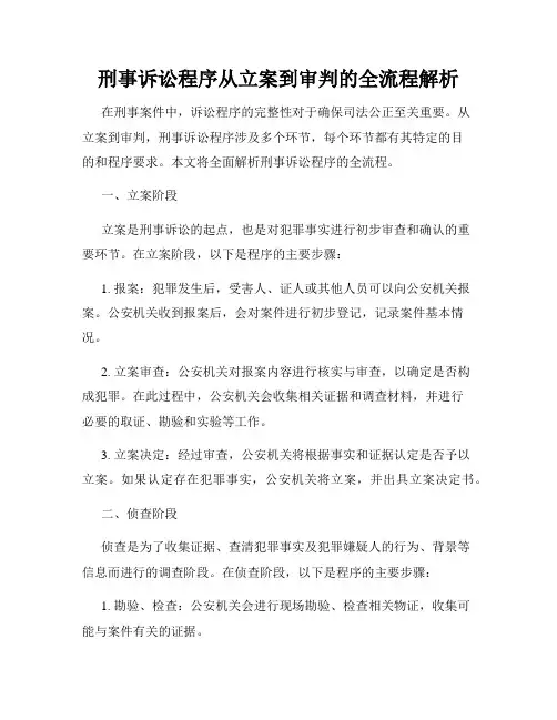 刑事诉讼程序从立案到审判的全流程解析