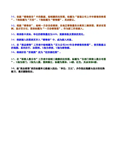 EXCEL练习五图表
