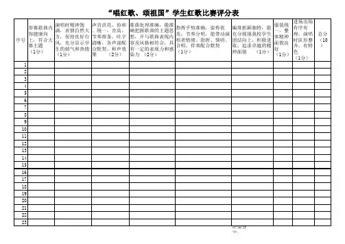 小学红歌比赛评分细则表